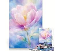 Puzzle de 1000 pièces Fleur Rose Aquarelle pour Adultes stimule la mémoire et la Force, Offre Un Moment de détente agréable, et constitue Un Cadeau Symbolique (38x26cm)