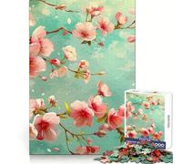 Puzzle de 1000 pièces Fleurs de Cerisier du Japon pour Adultes,idéal pour stimuler la mémoire,apaiser l'esprit et s'amuser (38x26cm) Cadeau de Noël Amusant et Facile à réaliser