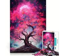 Puzzle de 1000 pièces Fleurs de Cerisier Feu Ajustement Parfait Art Entraînement Mental Amusant Détente Jeu Cadeau de Noël Calme (38x52cm)