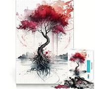 Puzzle de 1000 pièces Fleurs de Cerisier Rouges pour Adultes, Collection Joy Quality Edge Art, idéal pour développer Son Esprit (50x75cm)