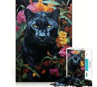 Puzzle de 1000 pièces Fleurs de panthère pour Adolescents Jeu de réflexion Relaxant Cadeau de qualité supérieure (50x75cm)