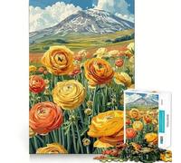 Puzzle de 1000 pièces Fleurs de Prairie de Montagne pour Adolescents, Jeu d'entraînement cérébral apaisant et Amusant, Objet d'art à Assembler et à Collectionner (50x75cm)