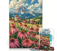 Puzzle de 1000 pièces Fleurs de Prairie de Montagne pour Adolescents Stimule la mémoire, Anti-Stress, décoration Murale à Bords Nets (38x26cm)