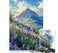 Puzzle de 1000 pièces Fleurs de Prairie de Montagne pour Adultes Jeu de réflexion et de Concentration Silencieux et Amusant Bords serrés Cadeau de Noël (38x26cm)