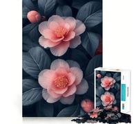 Puzzle de 1000 pièces Fleurs Roses et Noires pour Adultes Améliore la mémoire et soulage l'anxiété Décoration Murale aux Bords Nets (38x52cm)