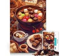 Puzzle de 1000 pièces Fondue au Chocolat avec Bonbons et guimauves Jeu de précision pour Les articulations Activité cérébrale Jeu Amusant pour Passer Le Temps Libre Cadeau Artistique d'anniversaire