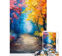 Puzzle de 1000 pièces Forêt Arc-en-Ciel Jeu de Manipulation et de Nature idéal pour Les Couples Jouet éducatif avec Poster et fiche de Questions-réponses Assortis (50x75cm)