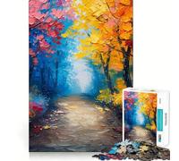 Puzzle de 1000 pièces Forêt Arc-en-Ciel pour Adultes, Motif Nature, difficulté Difficile Améliore la mémoire, détend l'esprit, Bords Nets, Cadeau élégant (38x26cm)