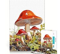 Puzzle de 1000 pièces Forêt de Champignons Nature pour Adultes et Adolescents Jeu de logique Clair Découpe Parfaite pour Les vœux du Père Noël (38x52cm)