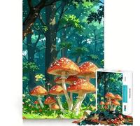 Puzzle de 1000 pièces Forêt de Champignons pour Adolescents Stimulation de la mémoire Design apaisant et Amusant Cadeau élégant (50x75cm)