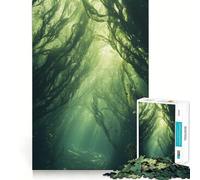 Puzzle de 1000 pièces Forêt de varech sous-Marine pour Adolescents Jeu de mémoire Fixation sécurisée Pas de pièces Qui se détachent pour Les Voyages (38x26cm)