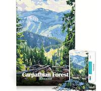 Puzzle de 1000 pièces Forêt des Carpates,Roumanie Découpe précise Jeu de logique et de réflexion Jeu de détente Cadeau d'anniversaire Amusant (50x75cm)