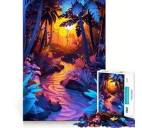 Puzzle de 1000 pièces Forêt en Papier et rivière à l'aube pour Adultes Un Jeu de logique Stimulant et Amusant, aux Bords Nets, Un Cadeau mémorable (38x52cm)
