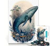 Puzzle de 1000 pièces Forêt enchantée avec Une Baleine Découpe Laser pour Un Assemblage Parfait Activité de Partage et de Concentration idéale pour Les Proches (38x26cm)