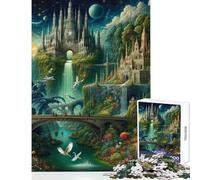 Puzzle de 1000 pièces Forêt enchantée Jeu Manuel Artistique idéal pour Les Couples Jouet éducatif avec Poster et fiche de Questions-réponses Assortis (38x52cm)