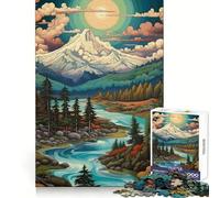 Puzzle de 1000 pièces Forêt et Montagne Cascadia pour Adolescents Un pour stimuler Le Cerveau, Le Bien-être et Les Loisirs (50x75cm)