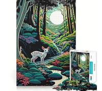 Puzzle de 1000 pièces Forêt Sauvage Jeu de mémoire Surface Lisse et sans bavures Un défi divertissant pour Vos Moments de détente (38x26cm)
