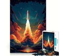 Puzzle de 1000 pièces Fusée Spatiale au décollage,découpe précise,Jeu Stimulant l'esprit,Jeu Facile,Cadeau d'anniversaire idéal (38x26cm)