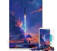 Puzzle de 1000 pièces Fusée Spatiale pour Adolescents, Jeu de réflexion Stimulant, Moment de détente, découpe précise, œuvre d'art à Exposer 38x26cm