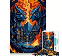 Puzzle de 1000 pièces Gardiens de Dragons de Pierre et feu dans Un Village pour Adolescents, Jouet Intelligent, Passe-Temps à la Maison, découpe précise, Cadeau attentionné 38x26cm