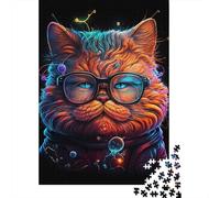 Puzzle de 1000 pièces « Garfield Cosmique avec Lunettes » pour Adultes, Puzzle Original, pour Toute la Famille, 38 x 26 cm.