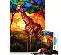 Puzzle de 1000 pièces Girafe en vitrail pour Adolescents, Jeu de réflexion, Jeu de Groupe, découpe de précision, Cadeau de Festival 38x26cm