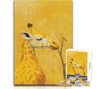 Puzzle de 1000 pièces Girafe et Oiseau Jaune Art Adolescents - Jeu Cognitif et Ludique - Idée Cadeau Originale et Réfléchie - Dimensions:38x26cm