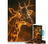Puzzle de 1000 pièces Girafe Fantastique Effrayante pour Adultes Puzzle Réfléchissant et Calmant Cadeau Unique (38x52cm)