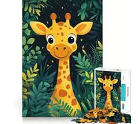 Puzzle de 1000 pièces Girafe Souriante dans la Jungle pour Adultes Un Jeu Intelligent et Silencieux, aux découpes précises, Un Cadeau Original 50x75cm