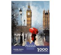 Puzzle De 1000 Pièces Girl Front The Iconic Big Ben Puzzle Adulte Jeu Familial Décoration Parfaite Cadeaux Uniques d'anniversaire Et De Noël 70x50cm/1000pcs