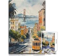 Puzzle de 1000 pièces Golden Gate Bridge Waterco pour Adolescents:Un Jeu Amusant et Stimulant pour Apprendre et se concentrer Idéal comme Cadeau Original et attentionné Dimensions:38x52cm