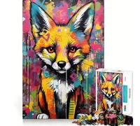Puzzle de 1000 pièces, graffiti Slum Fox de Banksy, découpe précise, jeu de réflexion créatif, facile à jouer, décoration de Noël (38 x 26 cm)