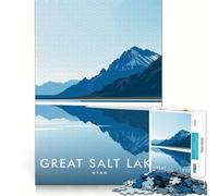 Puzzle de 1000 pièces Grand Lac Salé Utah,Ajustement Parfait,Art,créativité,Jeu,Temps de Repos,décoration de Noël (38x26cm)