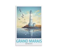 Puzzle de 1000 pièces, Grand Marais Minnesota, 26 x 38 cm. Un Cadeau Relaxant et Stimulant pour Adultes, Adolescents et Seniors.