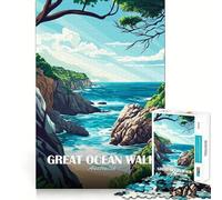 Puzzle de 1000 pièces « Great Ocean Walk »,Vue sur la côte australienne,Jeu Facile à Assembler,Cadeau Intelligent et ludique,décoration de Noël (50x75cm)