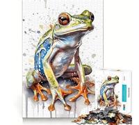 Puzzle de 1000 pièces Grenouille à l'aquarelle pour Adolescents activité ludique et stimulante pour développer la réflexion,Taille Uniforme,pièces précises,idéale pour Une activité