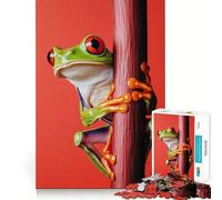 Puzzle de 1000 pièces Grenouille aux Yeux Rouges pour Adultes, Jeu de logique Fine, Loisirs, Bords Nets, Objet de Collection (38x26cm)