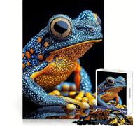 Puzzle de 1000 pièces Grenouille Bleue et Orange éclatante pour Adolescents Détection Rapide et Plaisir Garanti Découpe Uniforme Cadeau de Noël idéal (38x52cm)