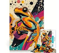 Puzzle de 1000 pièces Grenouille joueuse Style Pop Art pour Adultes Jouet Intelligent pour la Maison Bords Nets Article de Noël idéal (38x52cm)