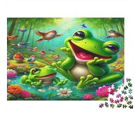 Puzzle de 1000 pièces Grenouilles pour Adultes Grenouilles dans la Nature Impossible Difficile Défi et Décompression Éducative 70x50cm/1000pcs