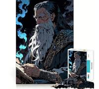 Puzzle de 1000 pièces Grimoire de Magicien aux Flammes Bleues Technologie de découpe Laser avancée Jeu de réflexion idéal pour Les Voyages (50x75cm)