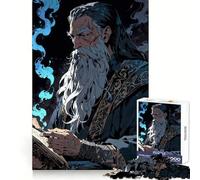 Puzzle de 1000 pièces Grimoire de Sorcier lisant des Flammes Bleues pour Adultes - Un Cadeau mémorable et apaisant pour se détendre - Découpe Nette - (50x75cm)