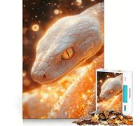 Puzzle de 1000 pièces Gros plan du serpent blanc pour adolescents activité ludique et stimulante pour l’esprit,taille uniforme,pièces précises,idéale pour se détendre en groupe à l’intérieur (38x26cm)