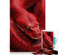 Puzzle de 1000 pièces Gros Plan d'un Serpent Rouge pour Adolescents Jeu intellectuel, détente mentale, découpe de qualité, pour Les fêtes (50x75cm)