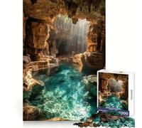 Puzzle de 1000 pièces Grotte avec Piscine et lumière du Soleil pour Adultes Divertissement intellectuel et paisible,découpe Fine,Cadeau créatif (50x75cm)