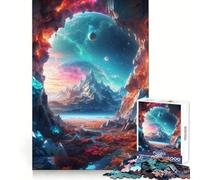 Puzzle de 1000 pièces Grotte avec Vue Cosmique Stimule l'esprit Relaxation Facile Ajustement Parfait Cadeau Symbolique (50x75cm)