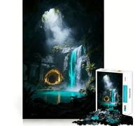 Puzzle de 1000 pièces Grotte Mystique, Cascade et Oasis pour Adultes, Cadeau pour améliorer la mémoire et se détendre, décoration Murale aux détails précis (38x26cm)