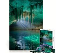 Puzzle de 1000 pièces Grotte sous-Marine avec Stalactites et lumière pour Adolescents, idéal pour Le Bien-être cérébral, la Relaxation et Un Cadeau Parfait (38x52cm)