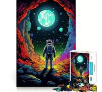 Puzzle de 1000 pièces Grotte Spatiale Extraterrestre Pixel Art Jeu d'assemblage Facile Stimulant cérébral Détente et Amusement Cadeau d'anniversaire Amusant (50x75cm)
