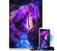 Puzzle de 1000 pièces Grotte Violette avec ruisseau pour Adultes, 1000 pièces, pour stimuler la mémoire, Passe-Temps à la Maison, Bords Nets, Cadeau élégant (38x26cm)